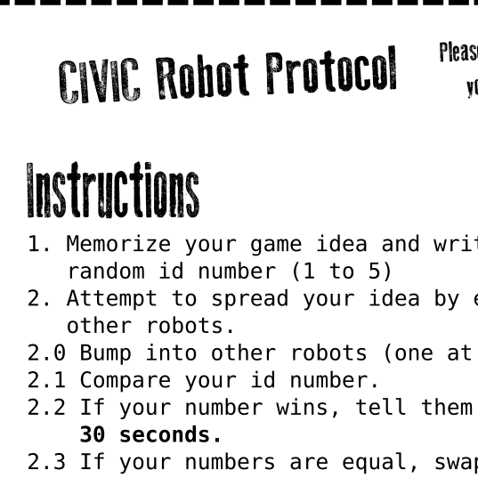 Civic Robot Interaction Protocol
